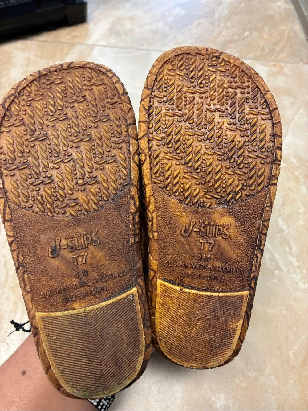 Toddler size 7 j-slips Brown Jesus sandals